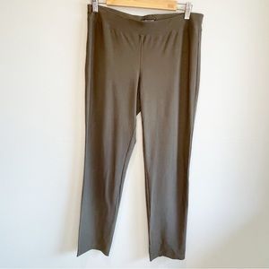 Eileen Fisher Green Pull On Washable Stretch Crepe Pants - size Small